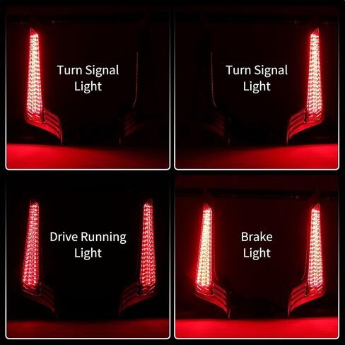 Motorcycle Filler Panel Lights LED Rear Fender Turn Signal Running Brake Lamp Fit for Harley Touring Road King Street Glide 2014-2023 (Black Housing Black Lens) in Saudi Arabia