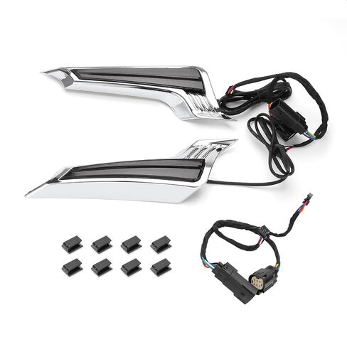 Motorcycle Filler Panel Lights LED Rear Fender Turn Signal Running Brake Lamp Fit for Harley Touring Road King Street Glide 2014-2023 (Black Housing Black Lens) in Saudi Arabia