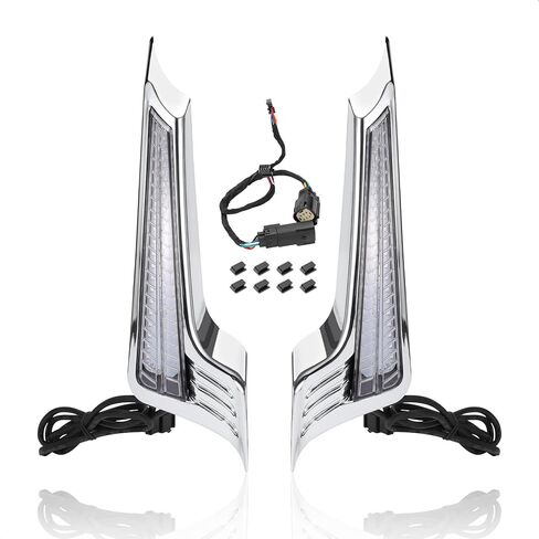 Motorcycle Filler Panel Lights LED Rear Fender Turn Signal Running Brake Lamp Fit for Harley Touring Road King Street Glide 2014-2023 (Black Housing Black Lens) in Saudi Arabia