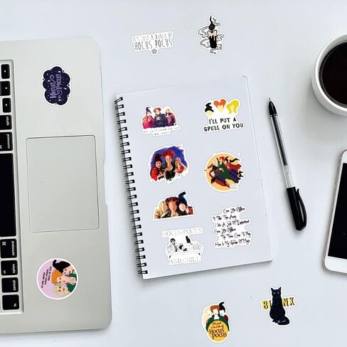 100 Pcs Hocus Pocus Laptop Sticker Waterproof Vinyl Stickers Car Sticker Motorcycle Bicycle Luggage Decal Graffiti Patches Skateboard Water Bottle Sticker in Saudi Arabia