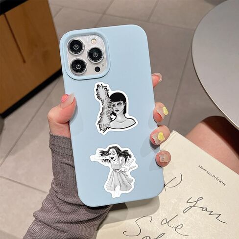 120pcs Junji Ito Stickers Black White Anime Stickers for Teens Water Bottles,Cool Horror Manga Thriller Cartoon Vinyl Waterproof Decals for Adult Laptops Skateboard Phone Suitcase Motorcycle in Saudi Arabia