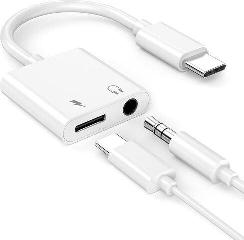 iPhone 15 Headphone Adapter, 1 Pack [MFi Certified] 2 in 1 USB C to 3.5mm Headphone Aux Audio Adapter with PD 60W Fast Charging for iPhone 15/15 Plus/15 Pro/15 Pro Max, Galaxy S23/S22, iPad Pro in Saudi Arabia