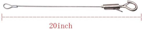 BOOHAO 6 قطع سلك تعليق للصور قابل للتعديل سلك من الفولاذ المقاوم للصدأ قابل للتعديل مع حلقة وخطاف حبل شماعات إطار عالي التحمل لأجهزة مصباح ضوء المرآة (20 بوصة) in Kuwait