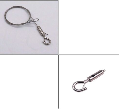 BOOHAO 6 قطع سلك تعليق للصور قابل للتعديل سلك من الفولاذ المقاوم للصدأ قابل للتعديل مع حلقة وخطاف حبل شماعات إطار عالي التحمل لأجهزة مصباح ضوء المرآة (20 بوصة) in Kuwait