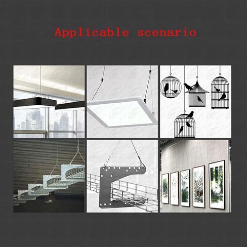 BOOHAO 6 قطع سلك تعليق للصور قابل للتعديل سلك من الفولاذ المقاوم للصدأ قابل للتعديل مع حلقة وخطاف حبل شماعات إطار عالي التحمل لأجهزة مصباح ضوء المرآة (20 بوصة) in Kuwait