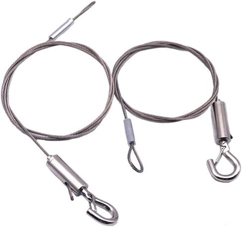 BOOHAO 6 قطع سلك تعليق للصور قابل للتعديل سلك من الفولاذ المقاوم للصدأ قابل للتعديل مع حلقة وخطاف حبل شماعات إطار عالي التحمل لأجهزة مصباح ضوء المرآة (20 بوصة) in Kuwait