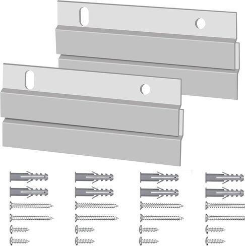 SUNJOYCO 4" French Cleat Picture Hanger, 2 Pairs Aluminum Z Bar Clips, Interlocking Wall Mounting Bracket Hardware Kit for Hanging Wall Painting, Mirror, Panels, Artwork, Whiteboard, Headboard in Saudi Arabia