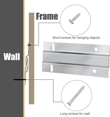 SUNJOYCO 4" French Cleat Picture Hanger, 2 Pairs Aluminum Z Bar Clips, Interlocking Wall Mounting Bracket Hardware Kit for Hanging Wall Painting, Mirror, Panels, Artwork, Whiteboard, Headboard in Saudi Arabia