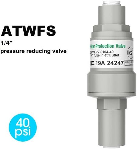 40 PSI Water Filter Pressure Regulator Protection with 1/4" Quick Connect for RO & Filter Systems in Kuwait