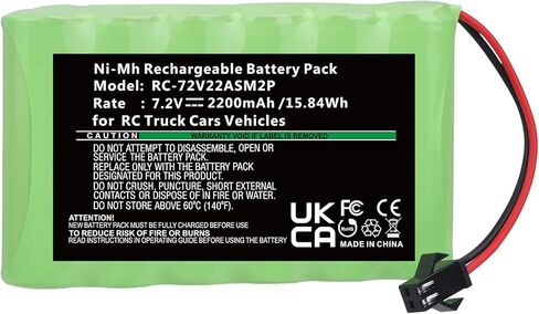 حزمة بطارية قابلة للشحن Ni-MH AA 7.2 فولت 2200 مللي أمبير في الساعة مع قابس SM-2P 2Pin لمركبات السيارات والشاحنات التي تعمل بالتحكم عن بعد، بطارية ذات سعة عالية استبدل بطارية Ni-CD AA 700 مللي أمبير 7.2 فولت مع قابس SM-2P in Kuwait