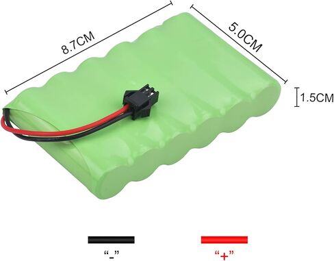 حزمة بطارية قابلة للشحن Ni-MH AA 7.2 فولت 2200 مللي أمبير في الساعة مع قابس SM-2P 2Pin لمركبات السيارات والشاحنات التي تعمل بالتحكم عن بعد، بطارية ذات سعة عالية استبدل بطارية Ni-CD AA 700 مللي أمبير 7.2 فولت مع قابس SM-2P in Kuwait