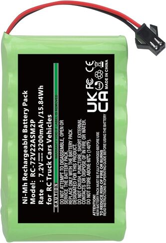 حزمة بطارية قابلة للشحن Ni-MH AA 7.2 فولت 2200 مللي أمبير في الساعة مع قابس SM-2P 2Pin لمركبات السيارات والشاحنات التي تعمل بالتحكم عن بعد، بطارية ذات سعة عالية استبدل بطارية Ni-CD AA 700 مللي أمبير 7.2 فولت مع قابس SM-2P in Kuwait