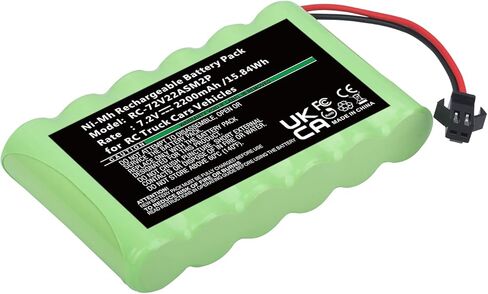 حزمة بطارية قابلة للشحن Ni-MH AA 7.2 فولت 2200 مللي أمبير في الساعة مع قابس SM-2P 2Pin لمركبات السيارات والشاحنات التي تعمل بالتحكم عن بعد، بطارية ذات سعة عالية استبدل بطارية Ni-CD AA 700 مللي أمبير 7.2 فولت مع قابس SM-2P in Kuwait