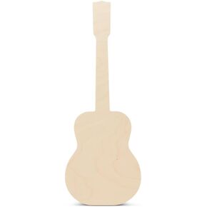 Unfinished Guitar Cutout, 12", Pack of 5 Unpainted Wood Crafts, Wooden Shapes for Crafts/Home Decor, by Woodpeckers