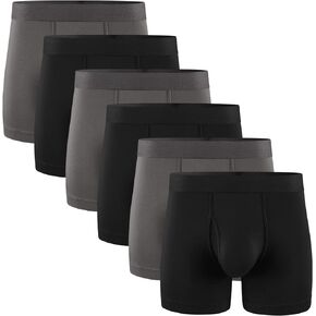 5Mayi Men's Boxer Briefs Mens Underwear Men Soft Cotton Open Fly Underwear 6 Pack S M L XL XXL