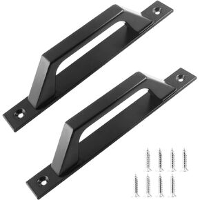 2 Pack Sliding Barn Door Handle, 7.9 Inch Gate Door Handle, Aluminium Alloy Door Pull Handle for Sliding Barn Door Gate Cabinet Closet Drawer Garage Shed, Silver White
