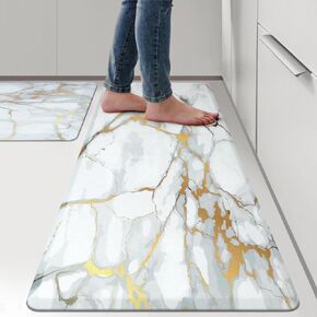 Anti Fatigue Kitchen Rugs and Mats, Non-Skid Comfort Cushion Mat, 1/2 Inch Thick Waterproof Kitchen Rug Non Slip kitchen Floor Mat Standing Mat for Floor Sink Office Laundry,(17.3"x29")