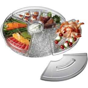 Prodyne Appetizers On Ice with Lids, 16", Clear
