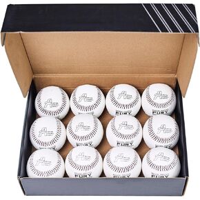 Anytime Baseball Fury Leather Pitching Machine Balls - 1 Dozen
