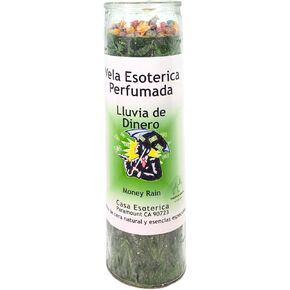 Money RAIN-Palm Wax Spiritual Intention Spell Candle-[Green] | Vela CASA ESOTERICA PERFUMADA- (Lluvia DE Dinero)