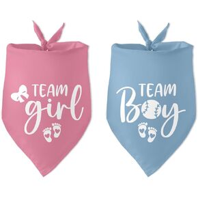 2 Pack Team Girl Team Boy Dog Bandana Dog Bandana Boy Girl Gender Reveal Baby Announcement Dog Bandana Photo Prop Accessories for Dog Lovers Owner Gift