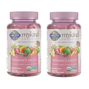 Women's Multi Whole Food, Organic Vitamin Chews in Delicious Organic Berry (120 Vegan Gummy Drops) Pack of 2 Y