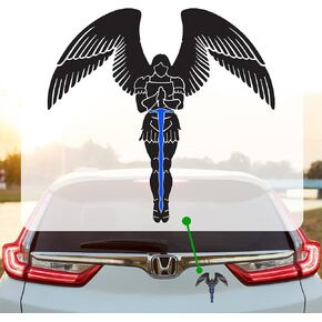 GRITKULTURE Reflective Saint Michael The Archangel Thin Blue Line Decal Sticker 4 Inch X 3.6 Inch for Cars, Trucks, Tumblers, Laptops, and Window Decal Police US Flag