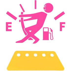 Funny Car Fuel Tank Sticker, EF Logo Waterproof High Gas Consumption Decal, Universal Vehicle Fuel Gage Empty Stickers Decor Suitable for Cars, Trucks, Motorcycles, SUVs (Hair Female, Pink)