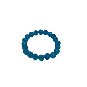 Natural Blue Topaz Gemstone Round Beaded Stretch Bracelet