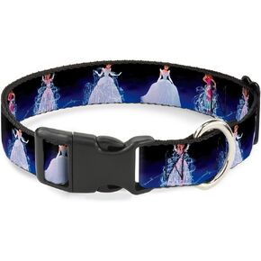 Buckle-Down Plastic Clip Collar - Cinderella Transformation Blue Fade - 1" Wide - Fits 11-17" Neck - Medium