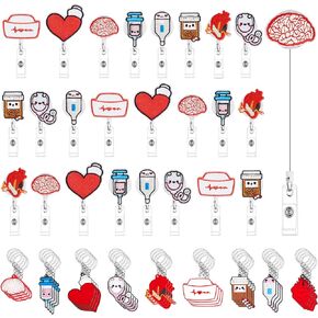 Henoyso 60 Pcs Nurse Badge Reel Nurse Keychain Retractable Badge Holders Nursing CNA Week Gift Doctor Nurse Gift Nursing Gift Nurse Party Favor CNA Appreciation Gifts(Vibrant)