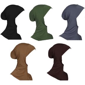 Muslim Hijab Turban Caps for Women Islamic Solid Color Modal Full Neck Cover Head Wear Cap Under Scarf