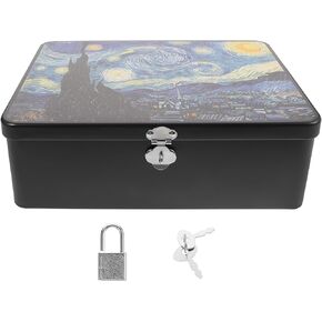 MAGICLULU Box Storage Tin Box with Lock Chocolate Tin Case Cosmetic Containers Treasure Chest Desktop Storage Tin Storage Tins with Lock Wedding Souvenir Tins Onions Potato Tinplate Photo