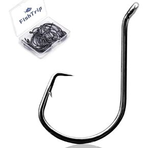 Octopus Circle Hooks Saltwater - 50pcs Fishing Catfish Hook,Offset Fish Hooks for Rigs Size 1 1/0 2/0 3/0 4/0 5/0 6/0 7/0 8/0 9/0
