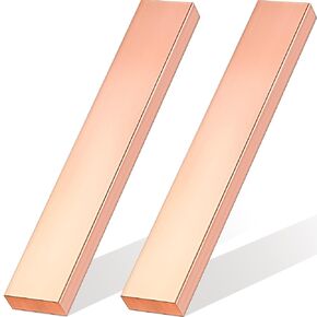 2 Pieces C110 Copper Flat Bar 3/8" x 1" Copper Bar Stock 6" Long Copper Bus Bar for Jewelry, Crafts, Repairs, Electrical, Electroplating