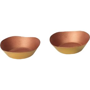 De Kulture Handcrafted Pure Copper Candle Bowl Votive T-Light Holder Diya | Ideal for Home Table Decoration, 3X1 DH (inch), Set of 2