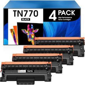 TN770 TN-770 Super High Yield Black Toner Cartridges for Brother HL-L2370DW, HL-L2370DW XL, HL-L2370DWXLL, MFC-L2750DW, MFC-L2750DW XL, MFC-L2750DWXL Printer (4-Pack)