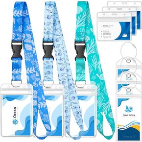 Cruise Lanyard for Ship Cards, Ship Lanyards with Waterproof Luggage Tags Clear ID Badge Holder Cruise Essentials Accessories for Cruise Cards Ship Key Card Sea Pass