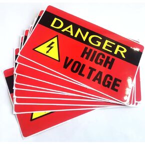 Danger High Voltage Warning Sticker Sign,3 x 5 Inches Hazardous Voltage Safety Warning Labels,Vinyl Adhesive High Voltage Electrical Safety Warning Sign Labels (10 Pack)