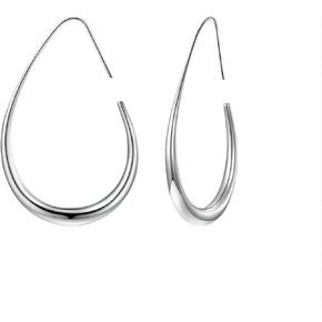 18K Gold Hoop Earrings For Women, Silver Hoop Earrings,18K Real Gold Plated Hoops with 925 Sterling Silver Post,chunky gold earrings, Lightweight hypoallergenic earrings,40mm/50mm/60mm