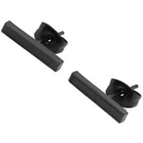 Black Minimalist Bar Design Stud Earrings for Women Men Hypoallergenic Line Stick Rectangle Bar Stud Earrings