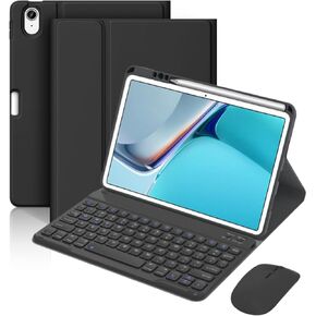 AnMengXinLing iPad 9th 8th 7th Generation 10.2 Case with Keyboard and Mouse, iPad9 iPad8 iPad7 Air3 Pro10.5 Keyboard Case Cute Candy Keycaps, Magnetic Detachable Keyboard, Mouse&Pen Holder, Black