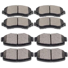 Ceramic Brake Pads, 8pcs Front Rear Brake Pads Brakes D1273,D1274 Kits fit for 2007-2011 for Dodge Nitro,2008-2012 for Jeep Liberty,2007-2017 for Jeep Wrangler,2018 for Jeep Wrangler JK