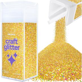 Hemway Craft Glitter Shaker for Arts & Crafts, Resin, Tumblers, Epoxy, Nails, Paint, Decorations and Card Making 130g / 4.6oz - Fine (1/64" 0.015" 0.4mm) - Silver Holographic