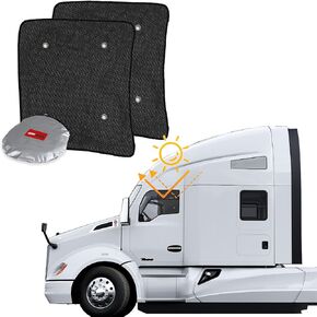 Side Window Sun Shade for Semi-Truck - Custom Fit for Kenworth T680 / T880 / W990 (All Years) - Interior UV Protection, Easy Install