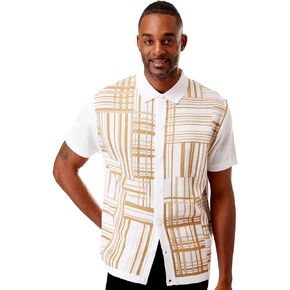 Men’s Short Sleeve Knit Sports Shirt - Modern Polo Vintage Classics: Plaid Mix
