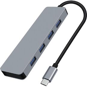 USB C Hub 3.0, DCHAV 4-Port USB Splitter Data USBc Hub Multiport Adapter for Laptop PC Desktop Computer Notebook Printer HDD Keyboard and Mouse Compatible with Windows Mac Linux Chrome