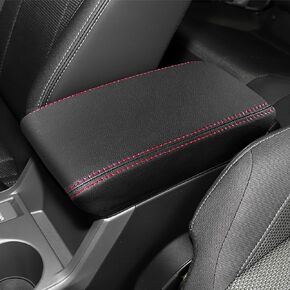 SENSHINE Leather Center Console Armrest Cover for Subaru Crosstrek Accessories 2024 Impreza 2024 Console Cover Interior Box Anti-Scratch Leather Center Armrest Decoration (Orange Trim)