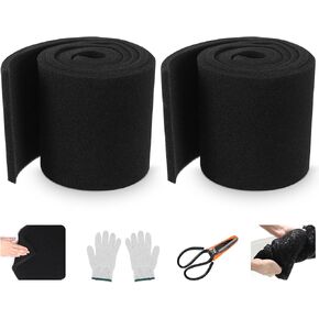 2 لفة كوي بركة تصفية وسائل الإعلام الخشنة بركة تصفية وسادة السائبة الأسود دائم بركة وسادة وسائل الإعلام لفة مع قفازات مقص لحوض السمك خزان الأسماك في الهواء الطلق، مقطعة لتناسب، 12 × 72 × 0.75 بوصة in Kuwait