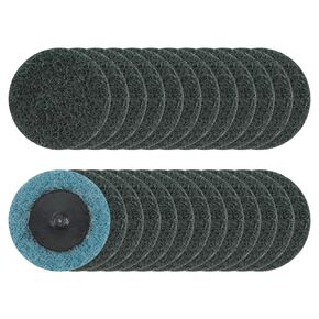 25pcs Quick Change Sanding Discs 2" 120 Grit R-Type Roll Lock Aluminum Oxide Nylon Fiber Conditioning Disc Sandpaper for Die Grinder Grinding Fast Cutting, Deep Red